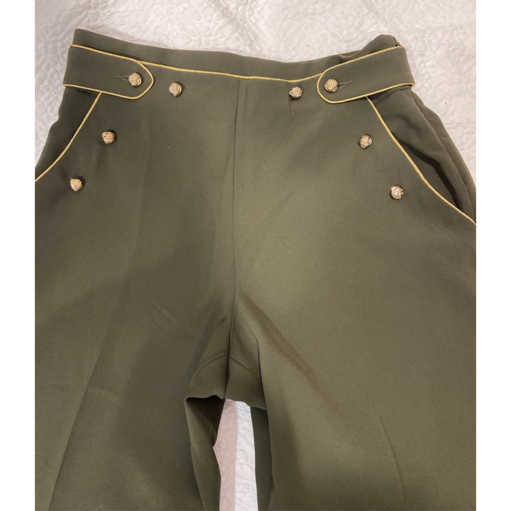 Express Wide Leg Trousers Pant Size 10 Long NWT Olive Green High-Waisted - Picture 3 of 8